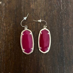 Kendra Scott Gold Drop Earrings Pink Stone